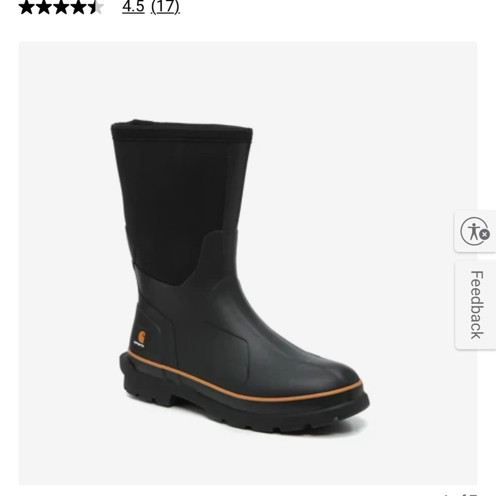 Carhartt Black and Orange Boots